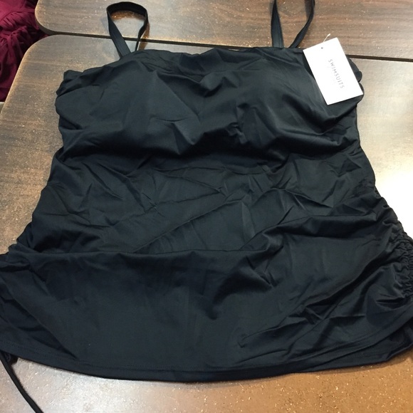 Nwt Side drawstring Bandeau Tankini Swimsuits For All Sz 18 - Picture 4 of 9